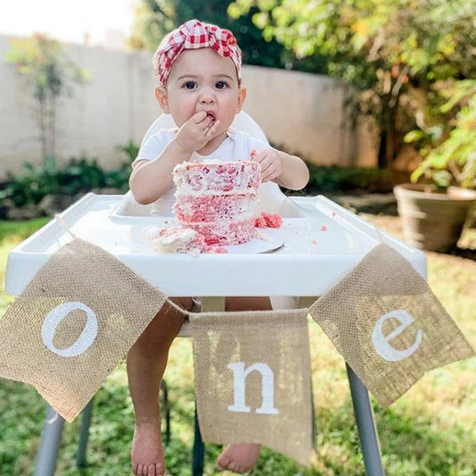 Rustic Burlap Farm 1st Birthday Highchair Banner & Photo Prop Birthday Party Banner Peaceful Pleasures Health and Wellness