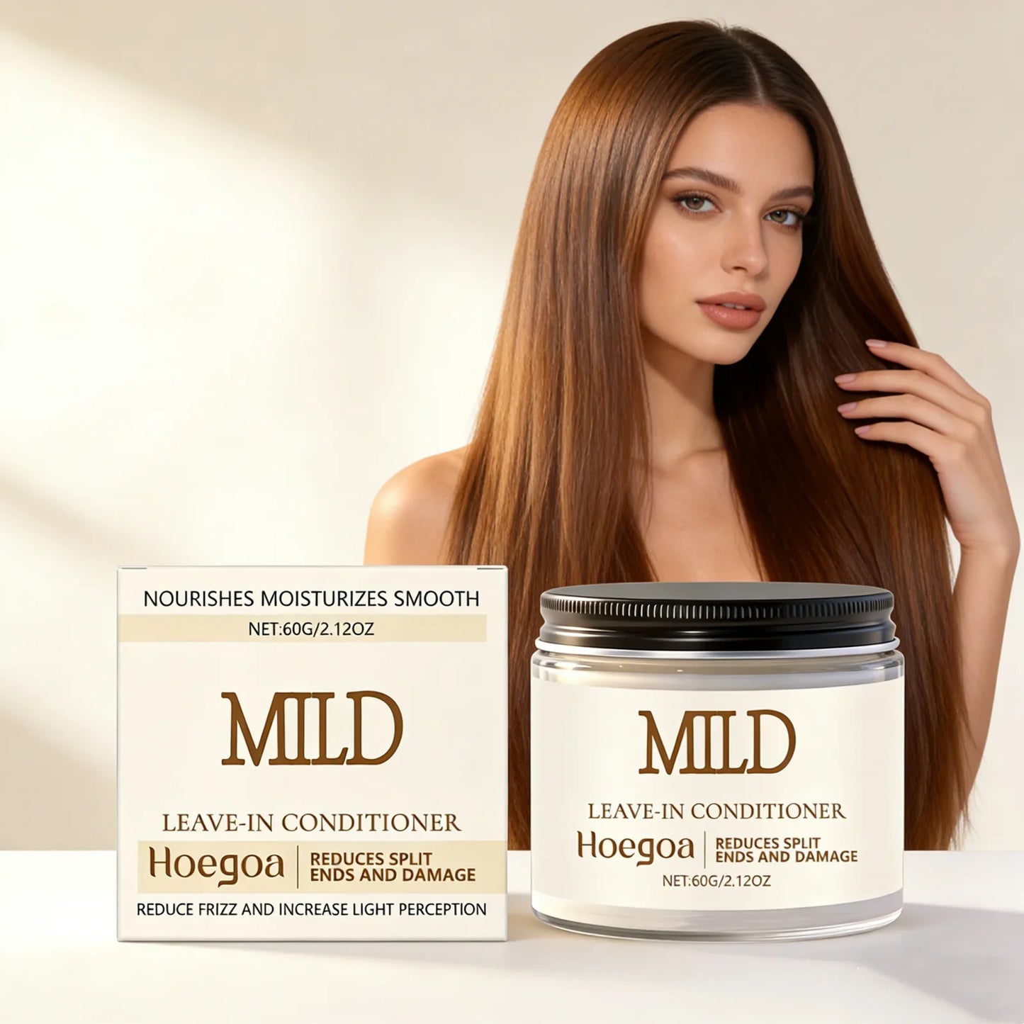 HOEGOA Leave-In Hair Cream – Anti-Frizz Moisturizer 60g