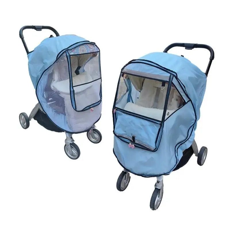 Windproof Baby Stroller Cover with Insect Net & Rain Shield