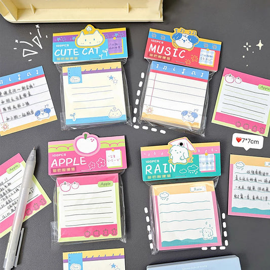 Memo Book Creative Simple Tearable Student Office Message Portable Peaceful Pleasures Health and Wellness
