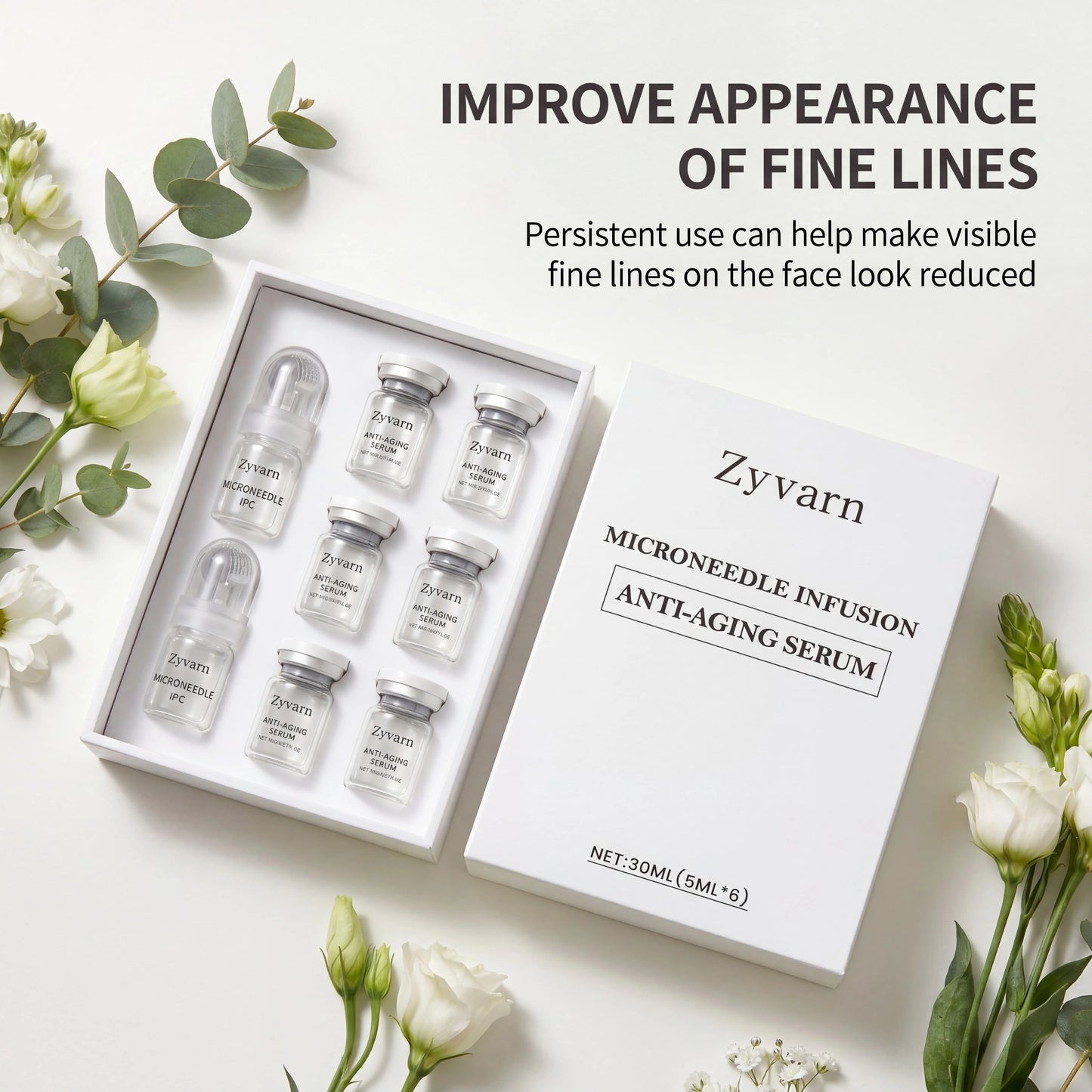 Microneedle Kit with Hyaluronic Acid & Collagen Serum | Face & Neck