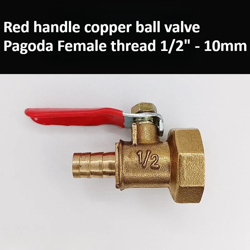 Brass Pagoda Ball Valve – Threaded 6–12mm Water Oil Gas Fuel