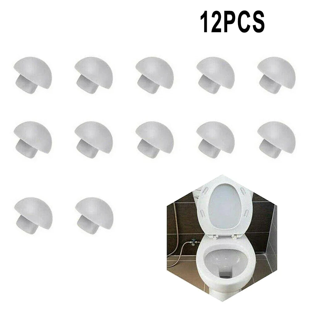 12-Pack Toilet Seat Bumper Pads – Shock-Proof Lid Buffer Cushions