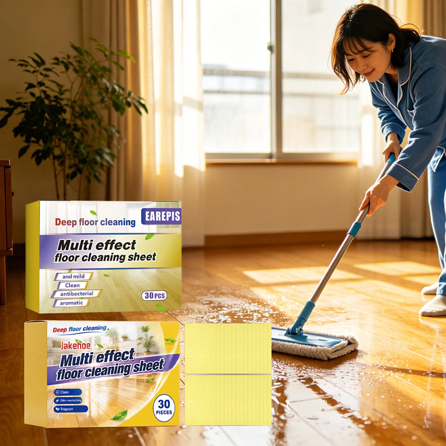 Floor Cleaning Sheet,Household Floor Cleaning Concentrate Sheets,Efficient Stain Removal Multifunctional Floor Cleaning Sheet Peaceful Pleasures Health and Wellness