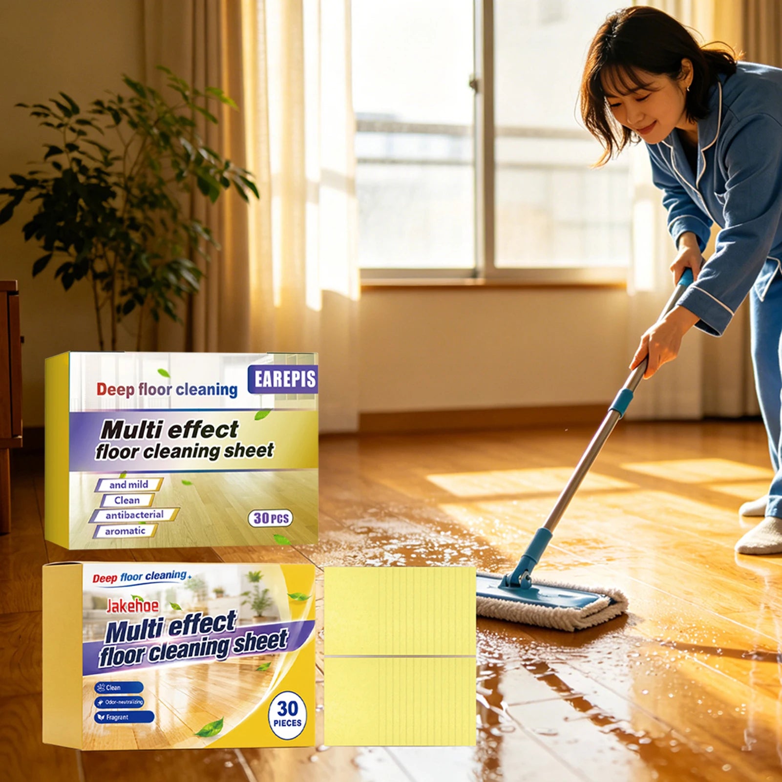 Floor Cleaning Sheet,Household Floor Cleaning Concentrate Sheets,Efficient Stain Removal Multifunctional Floor Cleaning Sheet Peaceful Pleasures Health and Wellness