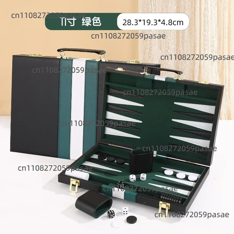 Travel Leather Backgammon Board Game Set – Premium Wood