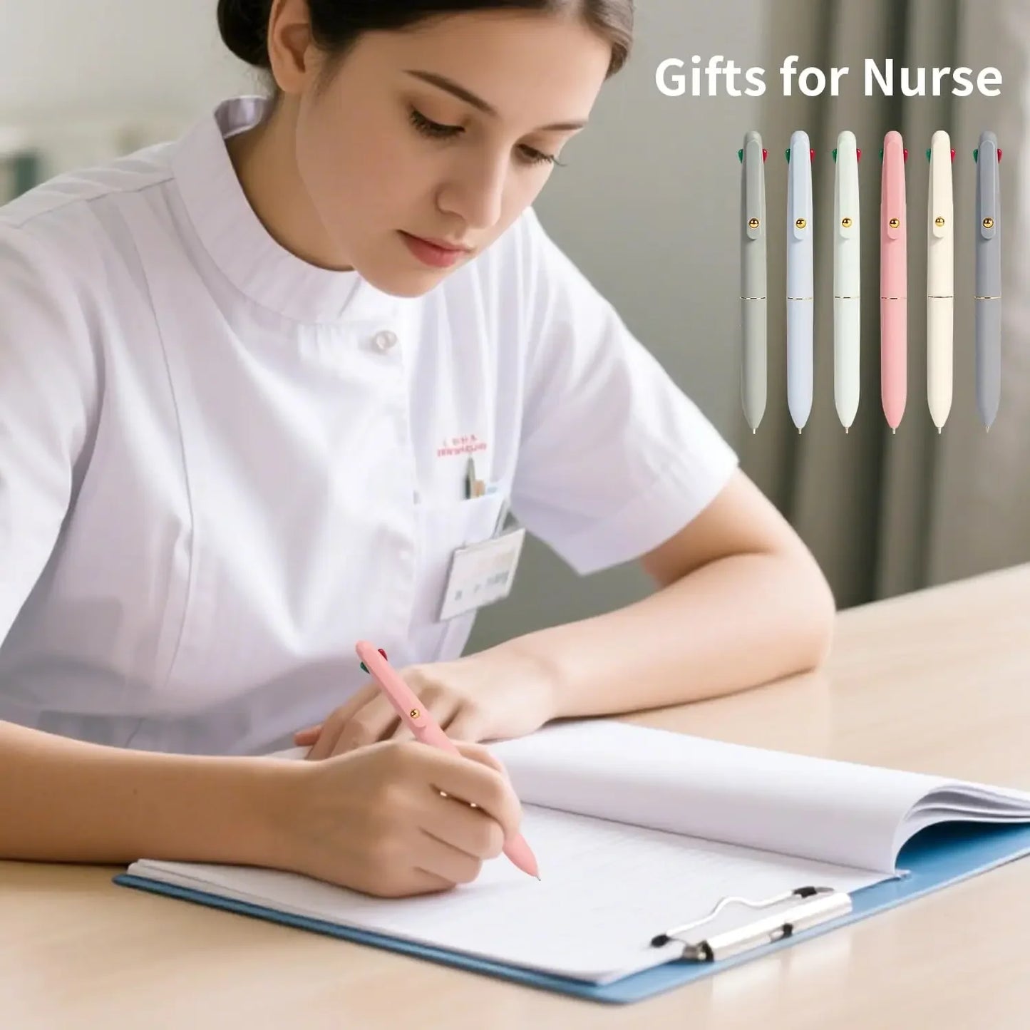 4-in-1 Multicolor Ballpoint Pen, 0.5mm Fine Point for Smooth Writing, Nurse & Student Accessories, Gift Set of 6 Peaceful Pleasures Health and Wellness