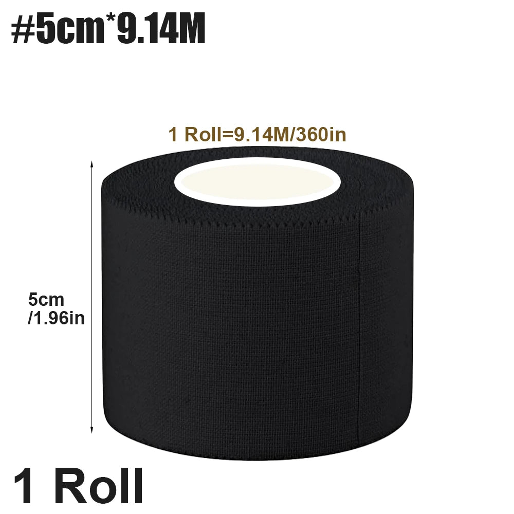 WEFITON 3-Roll White Athletic Sports Tape | Strong No-Residue Athletic Sports Tape Peaceful Pleasures Health and Wellness Black-5cm x 9.14m