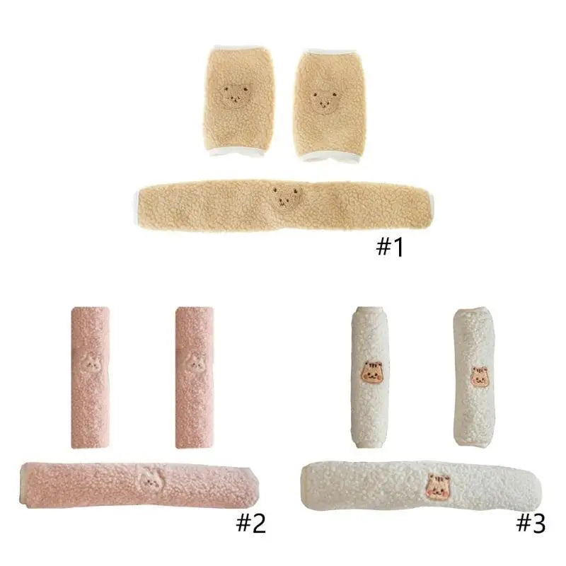 Baby Stroller Armrest & Shoulder Strap Cover Set – 3-Piece Plush