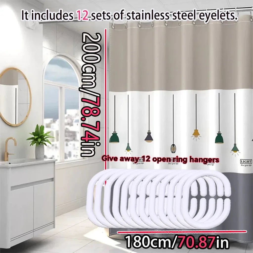 Nordic Chandelier PEVA Shower Curtain – Waterproof & Easy Clean