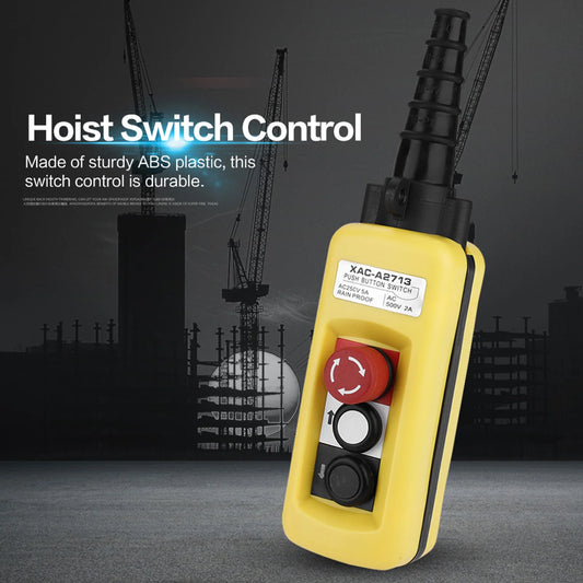 Crane Chain Hoist Push Button Switch Lifting Pendant Controller with Emergency Stop Hoist Controller Hoist Control System Peaceful Pleasures Health and Wellness