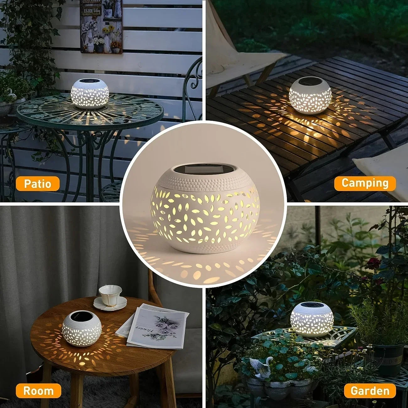 AISITIN Solar Hollow Metal Garden Lamp for Patio & Lawn