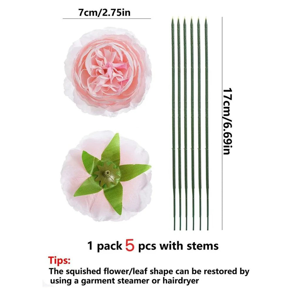 Silk Peony Artificial Flower Stems | Wedding & Home Décor 5/10pcs