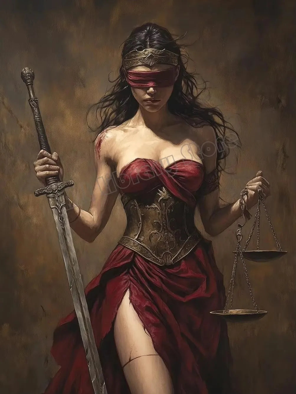Dark Goddess Gaia/Hecate Greek Mythology Norse Witch Magic Gothic Fantasy Poster Canvas Painting Wall Art Pictures Home Decor Peaceful Pleasures Health and Wellness ZLH5392 30x40cm No Frame