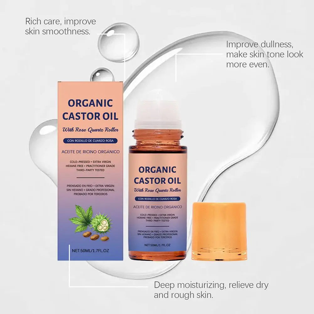 Castor Oil Rollerball Body Oil 50ml – Deep Hydration Skin Care