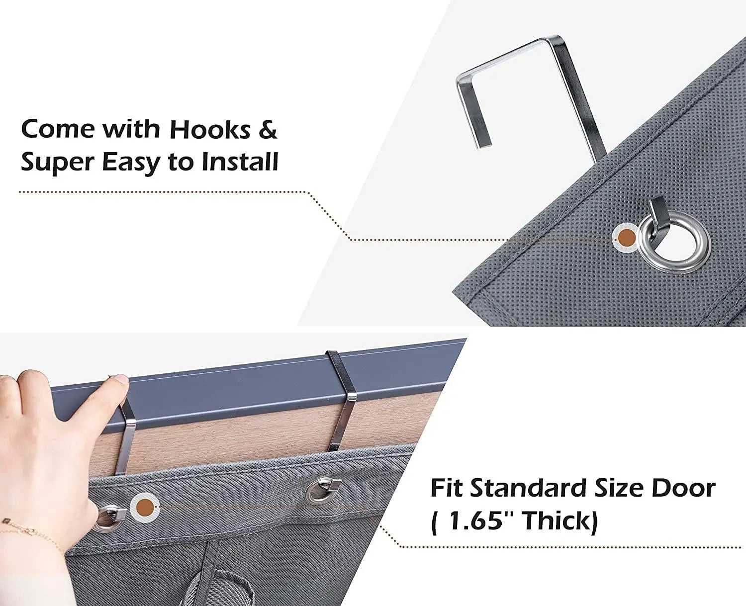 2-Pack Black Over Door Shoe Organizer – 6 Mesh Pockets, Space-Saving Storage Shoe Organizer Peaceful Pleasures Health and Wellness