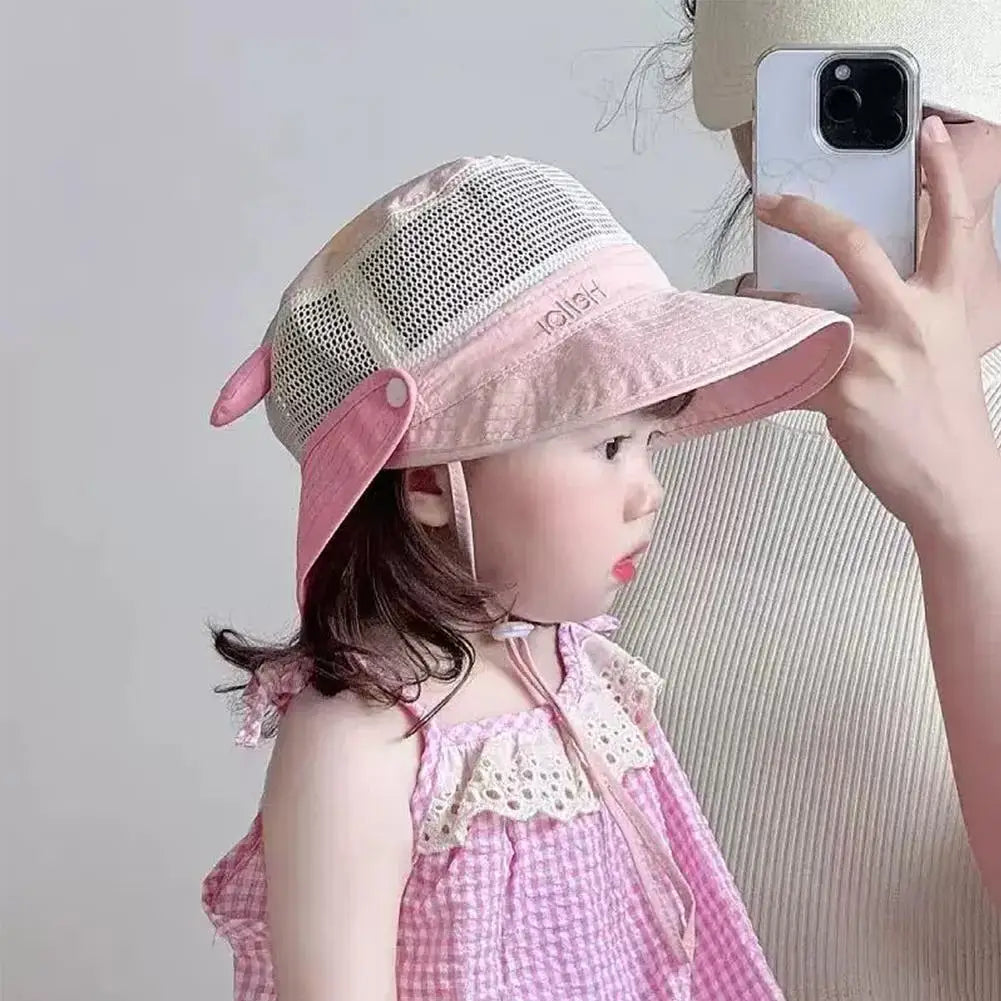 Kids Wide Brim Mesh Bucket Sun Hat for Boys & Girls | Summer