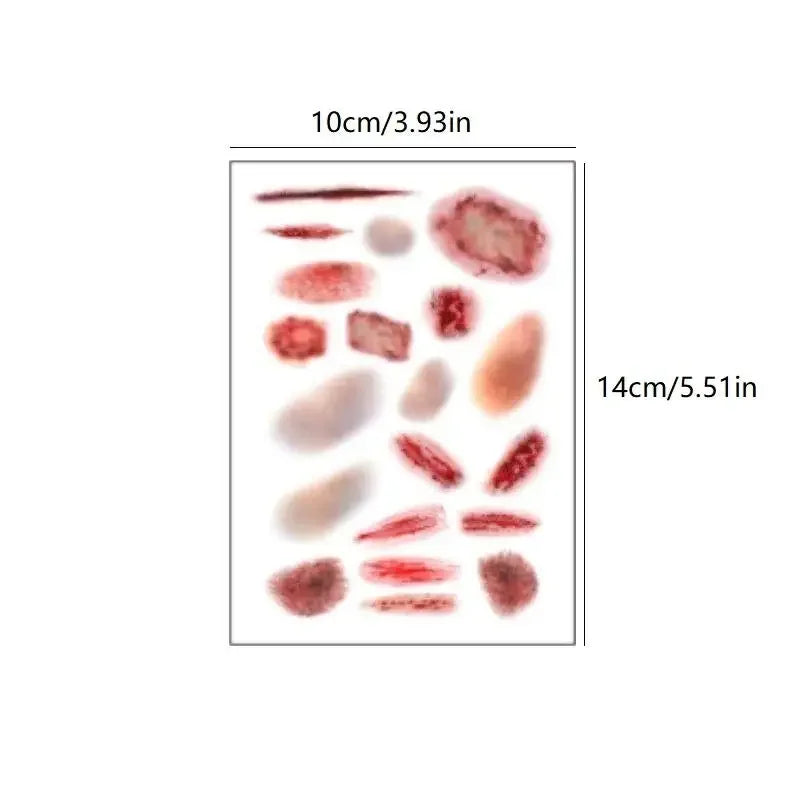 4 Sheets Halloween Wound Bruising Temporary Tattoos for Cosplay Waterproof Scar Tattoo Stickers Lasting Fake Arm & Ankle Ink Peaceful Pleasures Health and Wellness