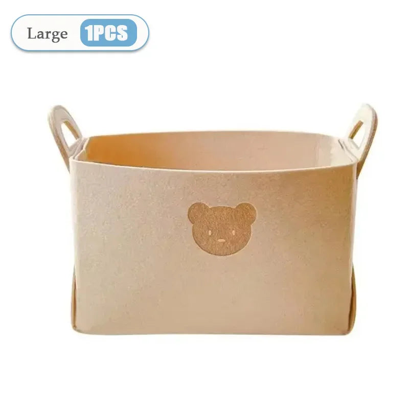 Foldable Felt Storage Basket – Car Trunk & Toy Organizer