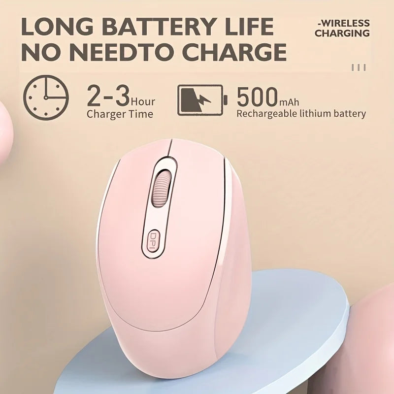 2.4G Rechargeable Dual Mode Wireless BT Mouse(Bluetooth 5.2+USB Receiver) Portable Silent Gaming Mouse,for Laptop/Desktop/Tablet Peaceful Pleasures Health and Wellness