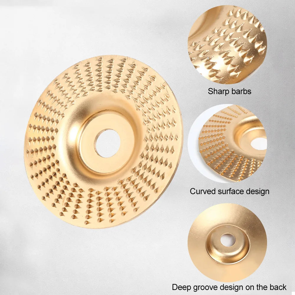 4Inch Woodworking Angle Grinder Molding Wheel High-Carbon Steel Wood Shaping Disc Stump Grinder Angle Grinder Wood Carving Disc Peaceful Pleasures Health and Wellness