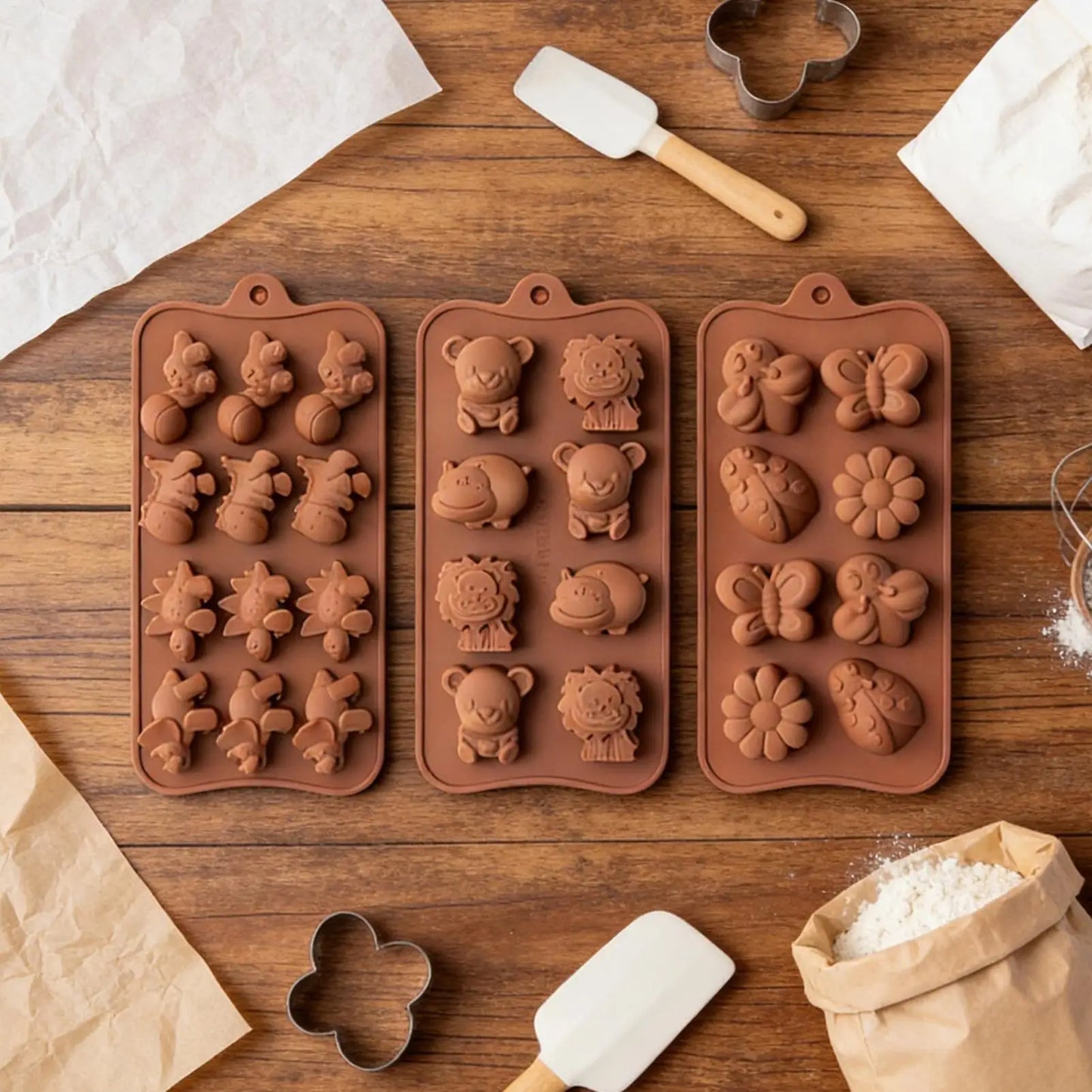 Chocolate Mold 6 Pieces Non Stick Easy Release Jelly Candies Molds for Fudge Jelly Pastry Ice Soap Snacks Gummies Cupcake Peaceful Pleasures Health and Wellness