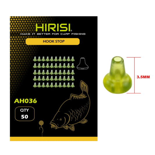 Hirisi 50Pcs Durable Soft Rubber Hook Stops, Wear-resistant Fishing Rig Stopper Beads, Reliable Terminal Tackle AH036 AH037 Peaceful Pleasures Health and Wellness AH036