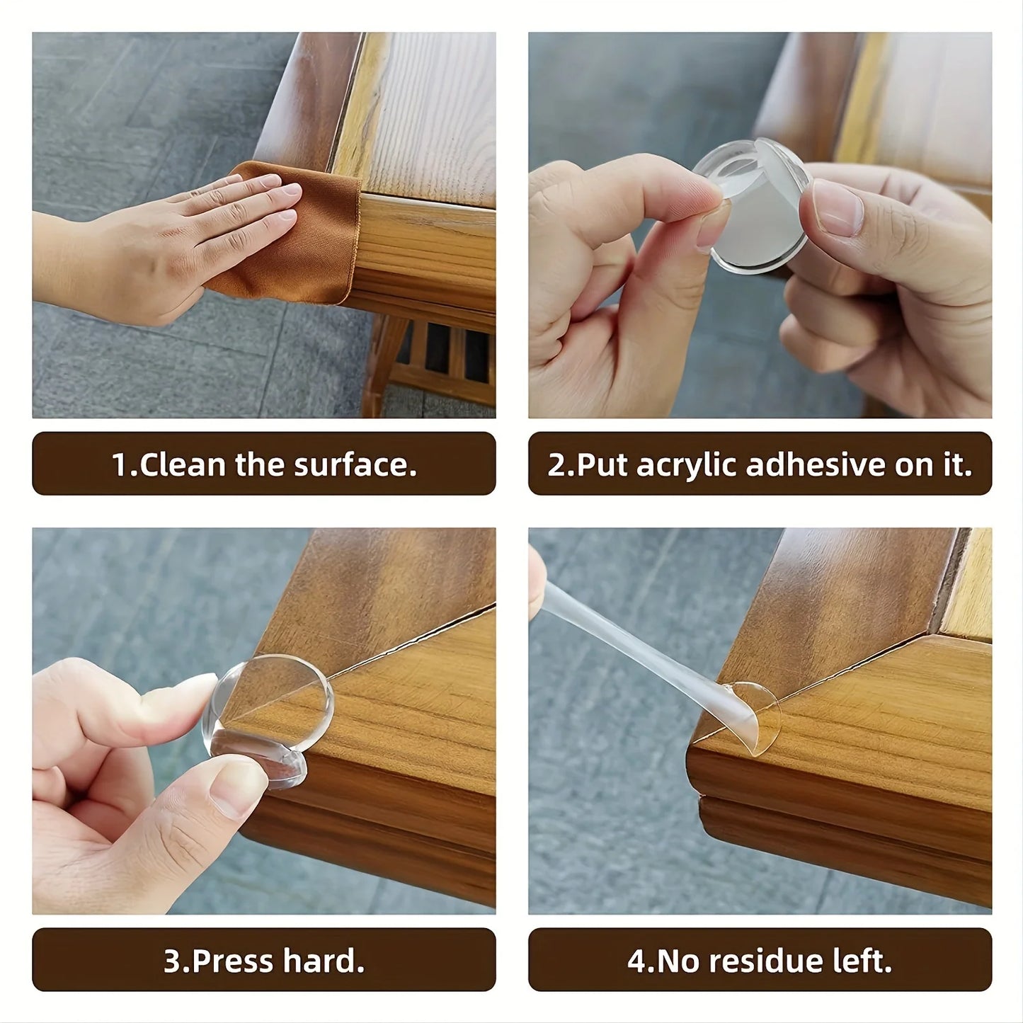 Soft Durable Rubber Corner Protectors Safe Table Corners Child Safety