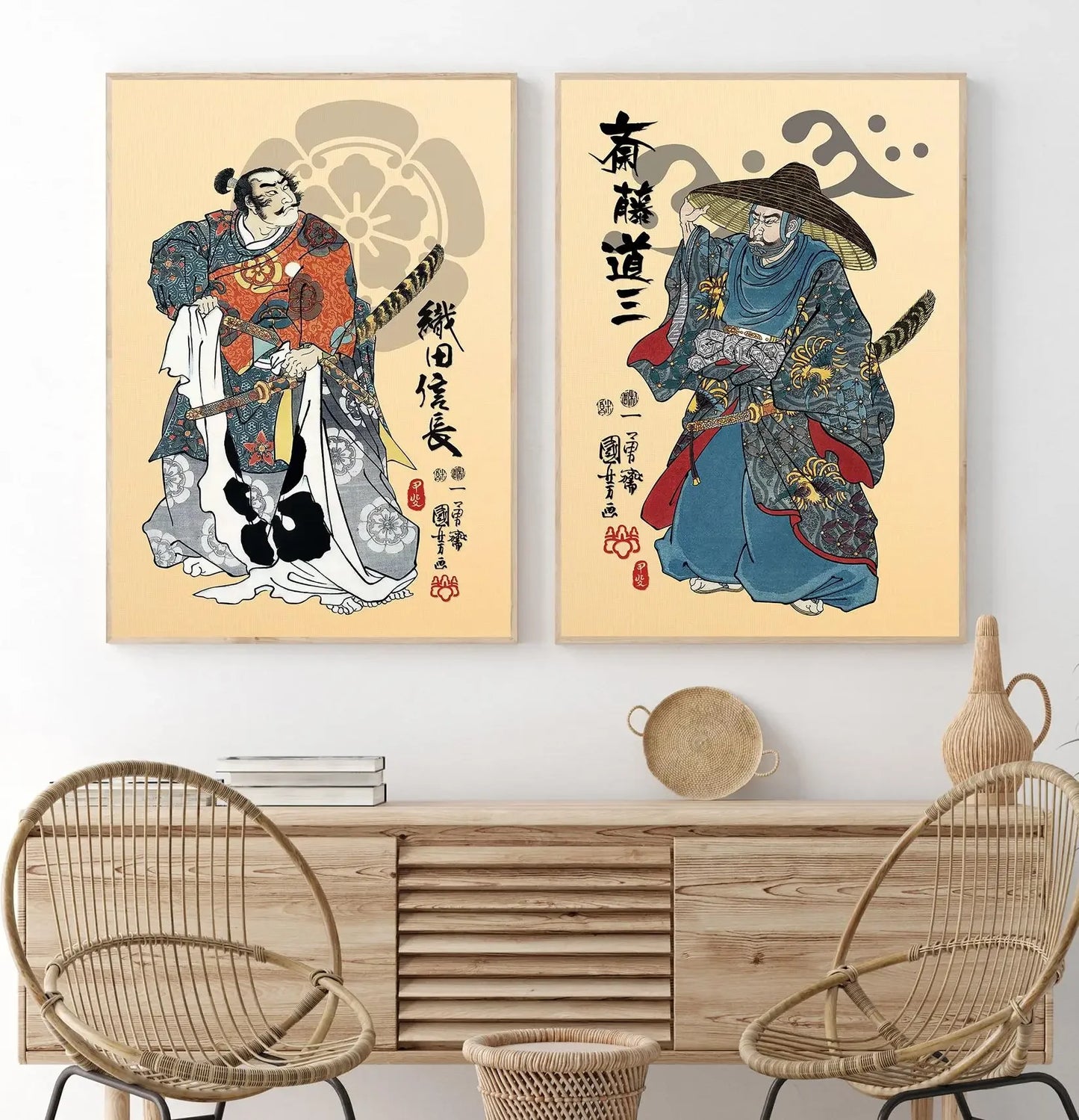 Japanese Samurai Ukiyo-E Canvas Wall Art | Toyotomi Hideyoshi