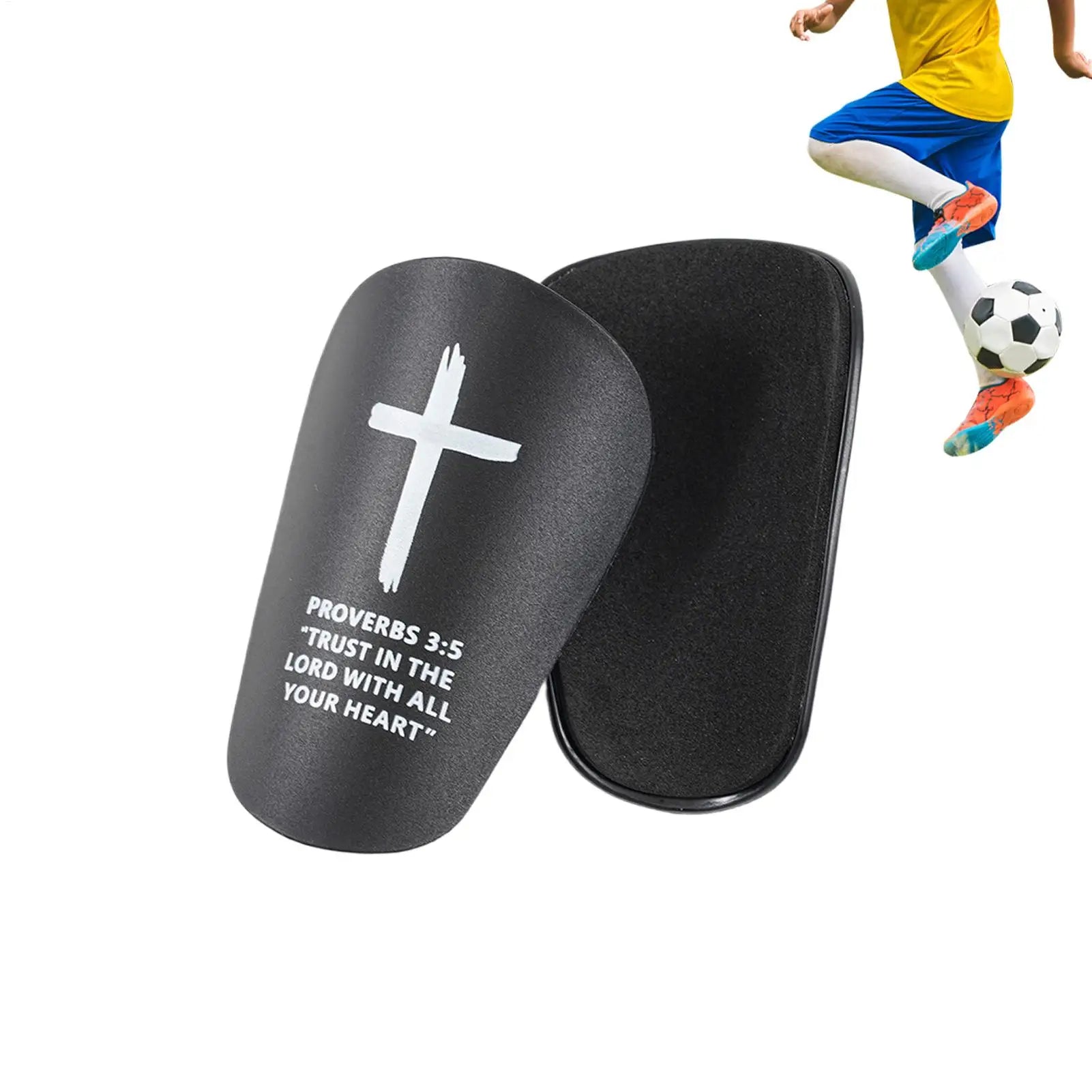 1 Pair Christian Shin Guards with Bible Verse Soccer Football Protective Pads for Adults & Youth, Inspirational Sports Gear Peaceful Pleasures Health and Wellness