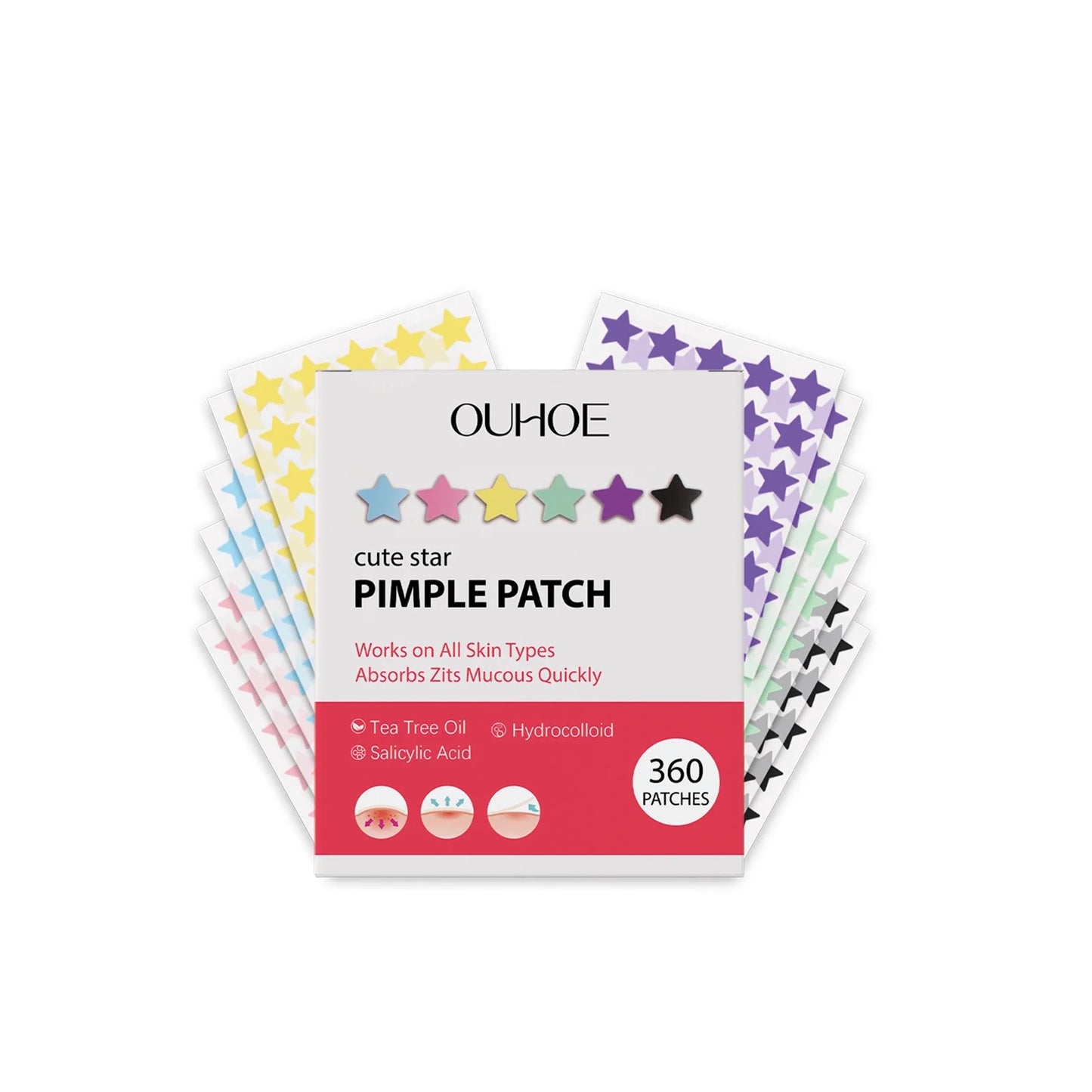 Star Shaped Hydrocolloid Pimple Patches 360pc | Acne Spots