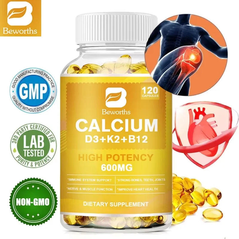 BEWORTHS 4-in-1 Vitamin D3 + Calcium Capsules – Bone, Heart & Immune Support Dietary Supplement Peaceful Pleasures Health and Wellness