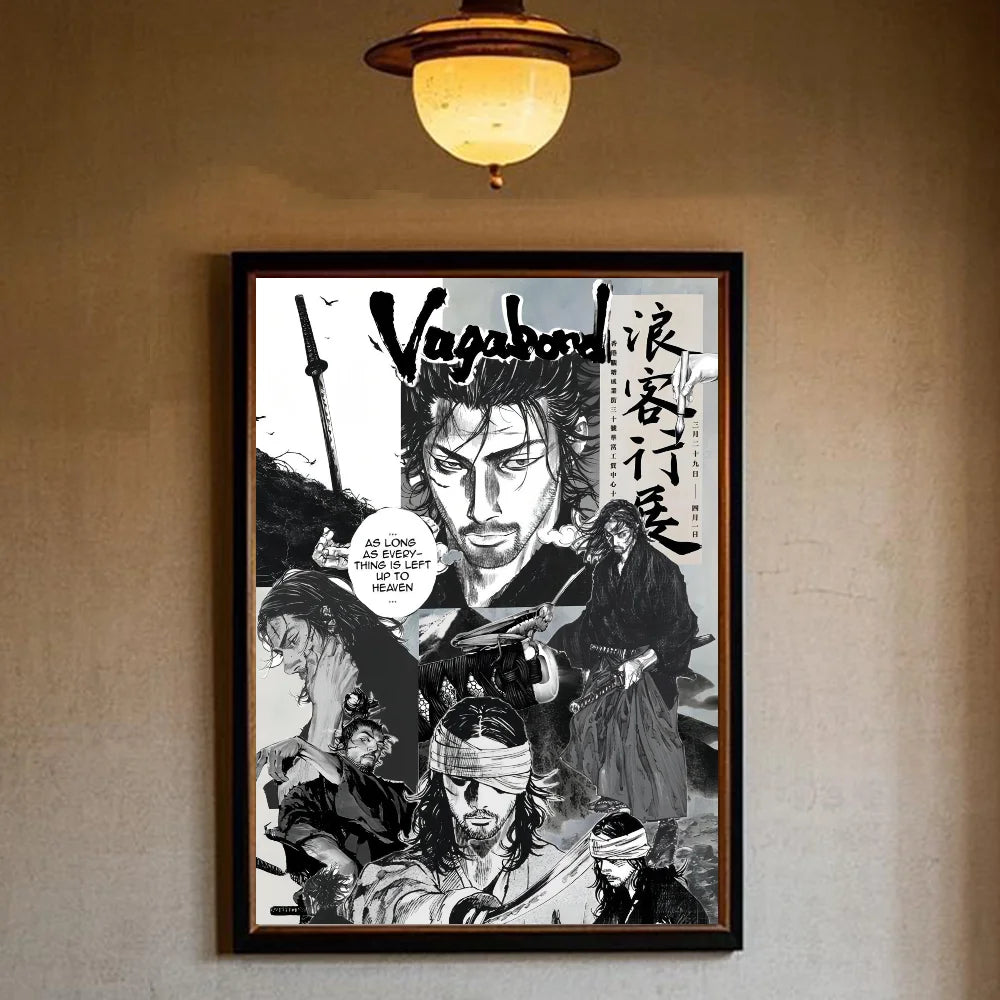 Vagabond Manga Poster – HD Waterproof Sticky Wall Art Decor Manga Wall Poster Peaceful Pleasures Health and Wellness