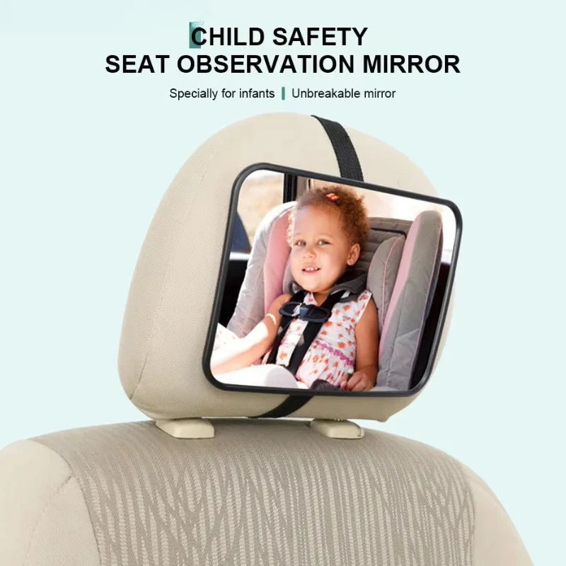 Baby Car Mirror – Wide-View Adjustable Headrest Mount for Infants