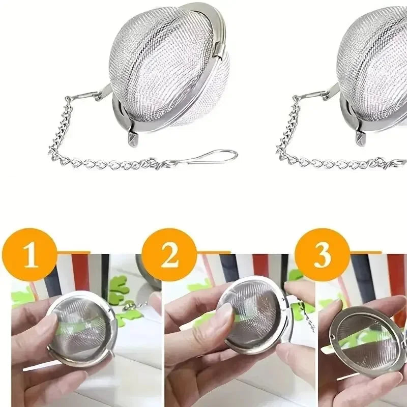 1 Pc Stainless Steel Tea Ball 2.04 Inch Mesh Tea Infuser Strainers Premium Tea Filter Tea Interval Diffuser For Loose Leaf Tea A Peaceful Pleasures Health and Wellness