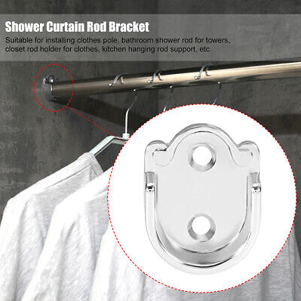 Wardrobe Bracket Heavy Duty Rod Socket Flange Holder Closet End