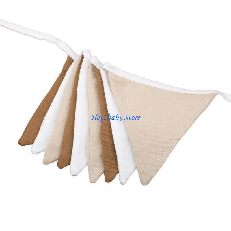 Cotton Triangle Bunting Banner – Baby Shower & Nursery Decor
