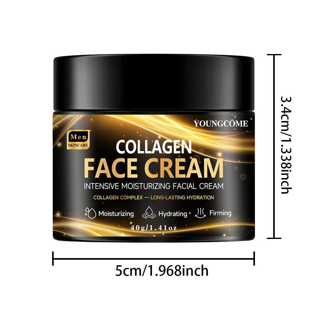 Men's Collagen Moisturizer – Hyaluronic Acid Anti-Wrinkle Cream Men's Face Moisturizer Peaceful Pleasures Health and Wellness 40g