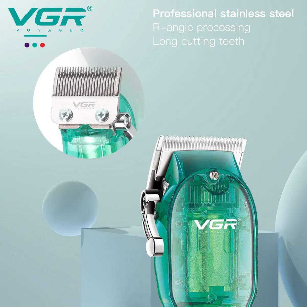 VGR 660 Hair Clipper Transparent Hair Cutting Machine Cordless Hair Trimmer Electric Barber Digital Display Clipper for Men Peaceful Pleasures Health and Wellness