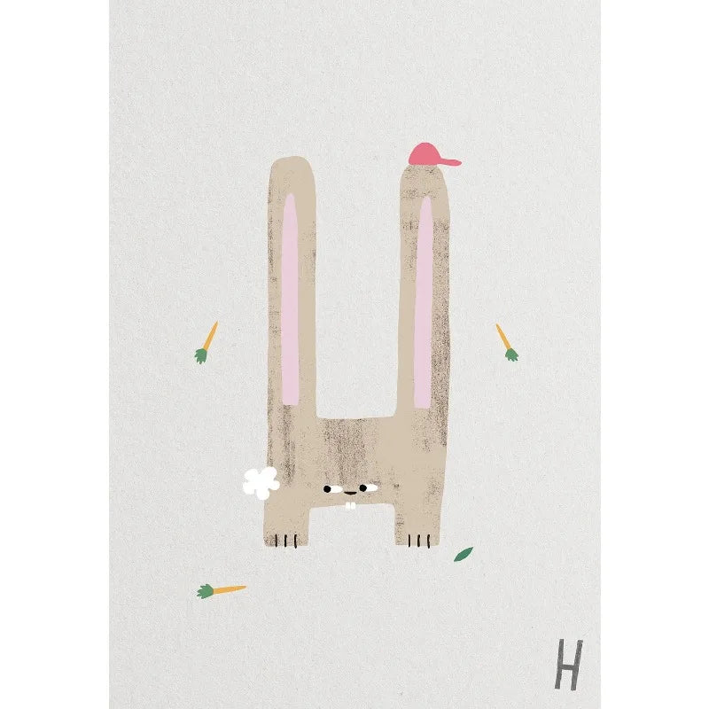 ABC Animal Alphabet Canvas Wall Art for Kids Nursery Room