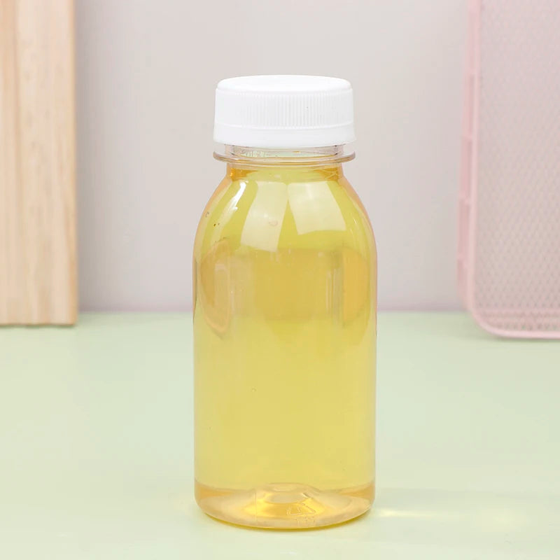 6-Pack 200ml Transparent PET Plastic Bottles with Lids