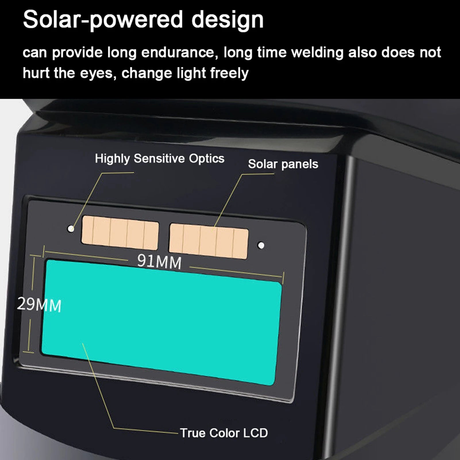 Automatic Dimming Welding Facemask Large View True Color Auto Darkening Welding Facemask 130℃ High Temperature Resistant Peaceful Pleasures Health and Wellness