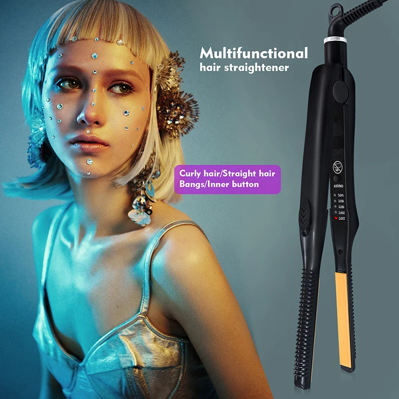 Professional Ceramic Flat Iron 2 in 1 Hair Straightener Short Hair Fluffy Pencil Hair Curler Peaceful Pleasures Health and Wellness