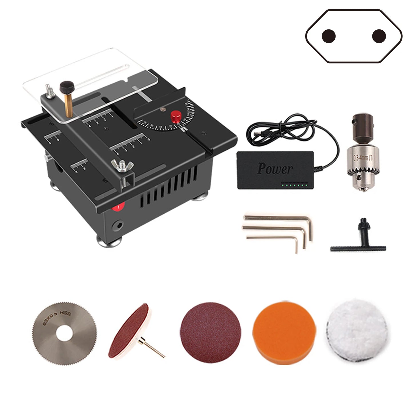 Precision Measuring Electric Table Saw Cutting Guide All In 1 Measuring Polishing Tools For Multifunctional Carving Processing Peaceful Pleasures Health and Wellness C EU plug