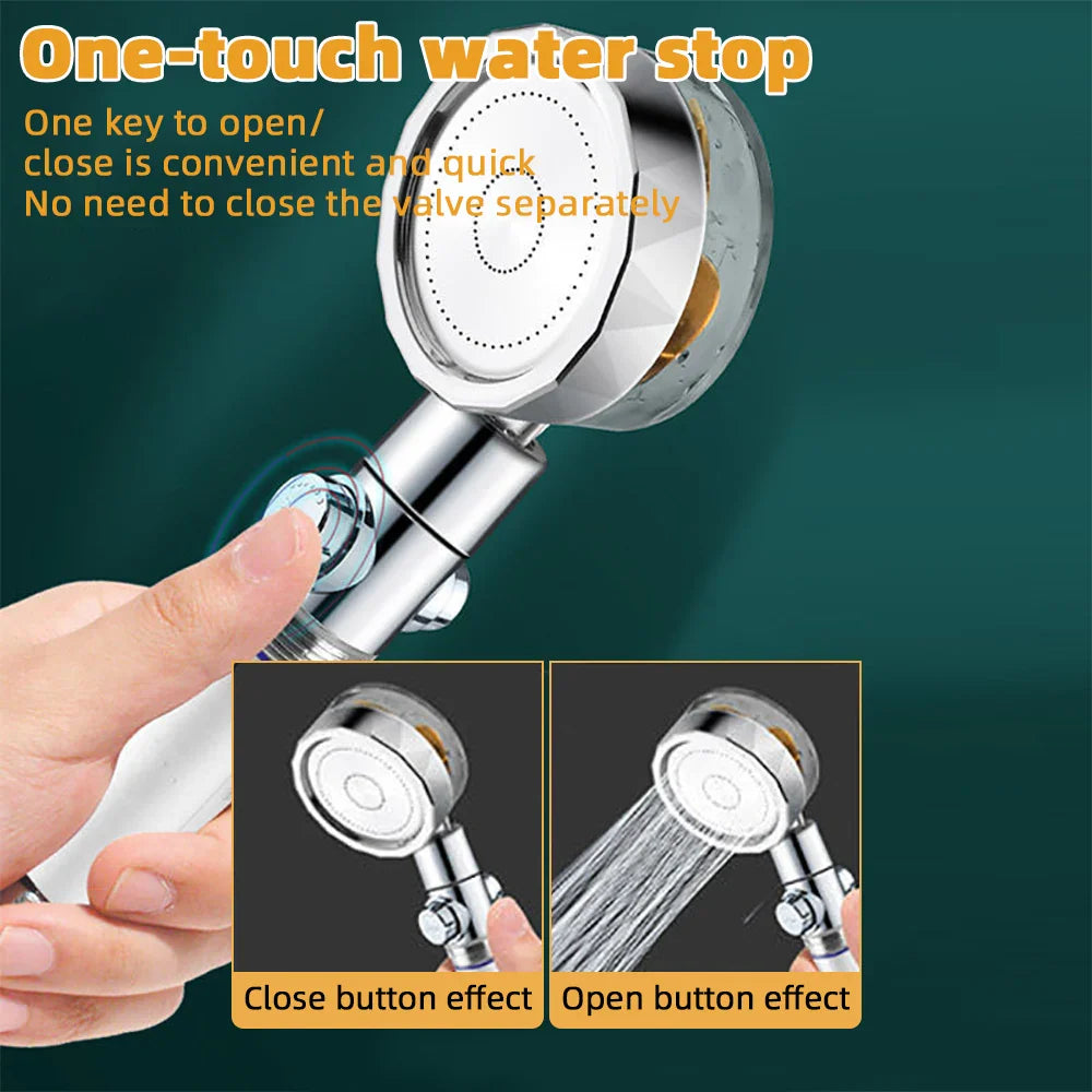 High-Pressure Handheld Showerhead | Filter & Water-Saving