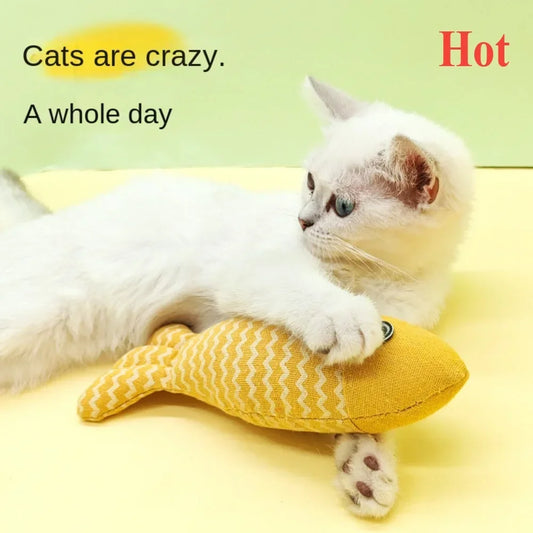 Catnip Fish Kick Toy for Cats – Chewing & Teething Plush Catnip Cat Toy Peaceful Pleasures Health and Wellness