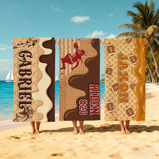 Personalized Ice Cream Drip Beach Towel | Quick Dry, Soft Beach Towel Peaceful Pleasures Health and Wellness