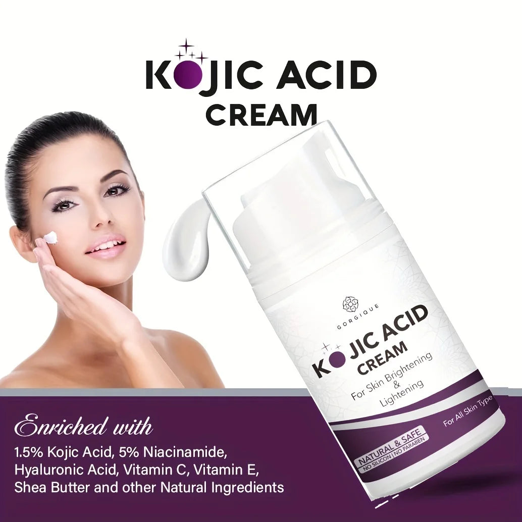 Kojic Acid Face Cream – Niacinamide, Vitamin E & Hyaluronic Acid