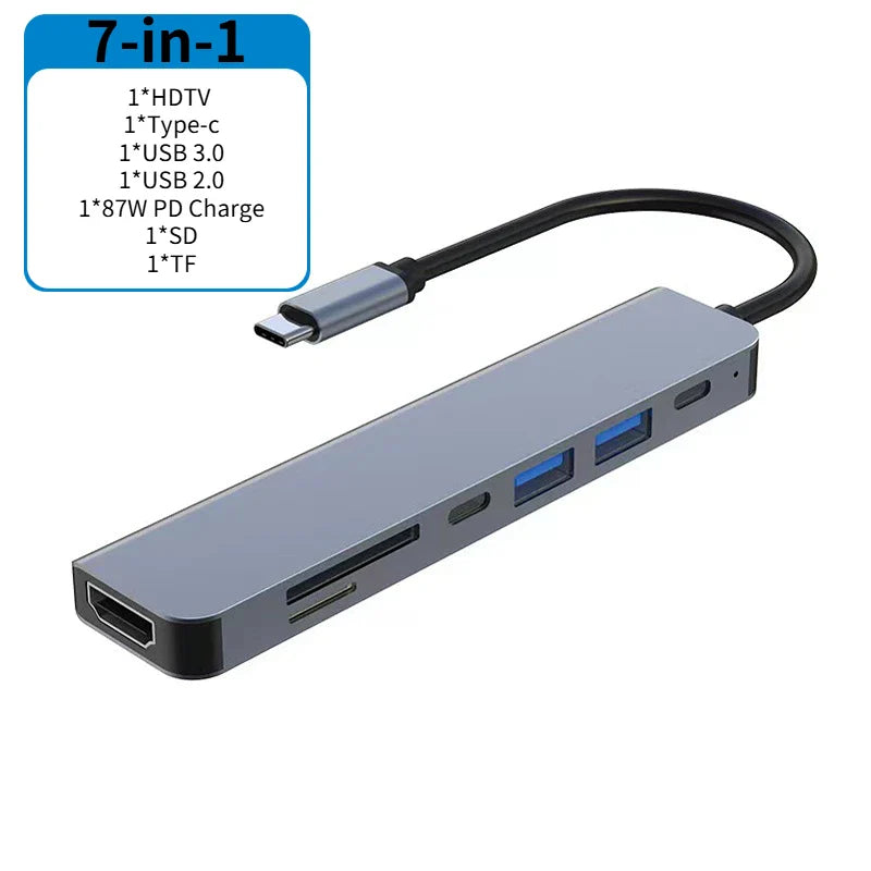USB-C Docking Station – 4K HDMI, USB 3.0, SD/TF & PD Charging