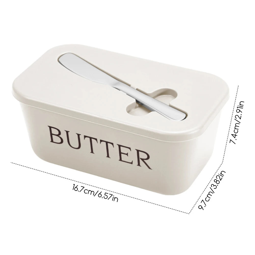 Butter Dish with Lid & Cutter | Airtight Fridge Storage Box Butter & Cheese Storage Peaceful Pleasures Health and Wellness